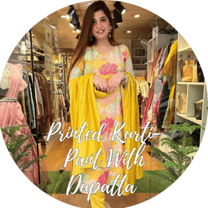 Printed Kurti-Pant With Dupatta
